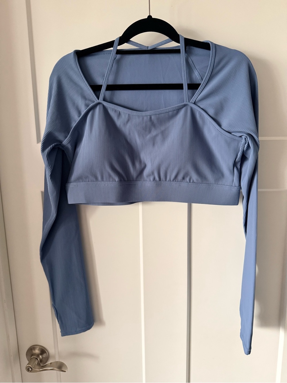 Halara Women’s Light Blue Long Sleeve Athletic Crop Top XL